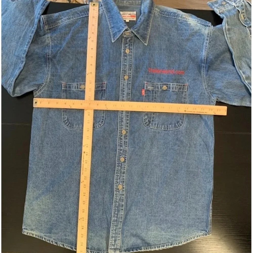 Vtg 80s Levis Denim Shirt Medium America Original Sweater Tag Trailerworld Promo